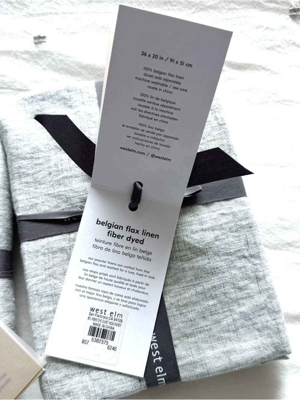 NWT West Elm Belgian Flax Linen King Shams - Pair - Picture 3 of 4